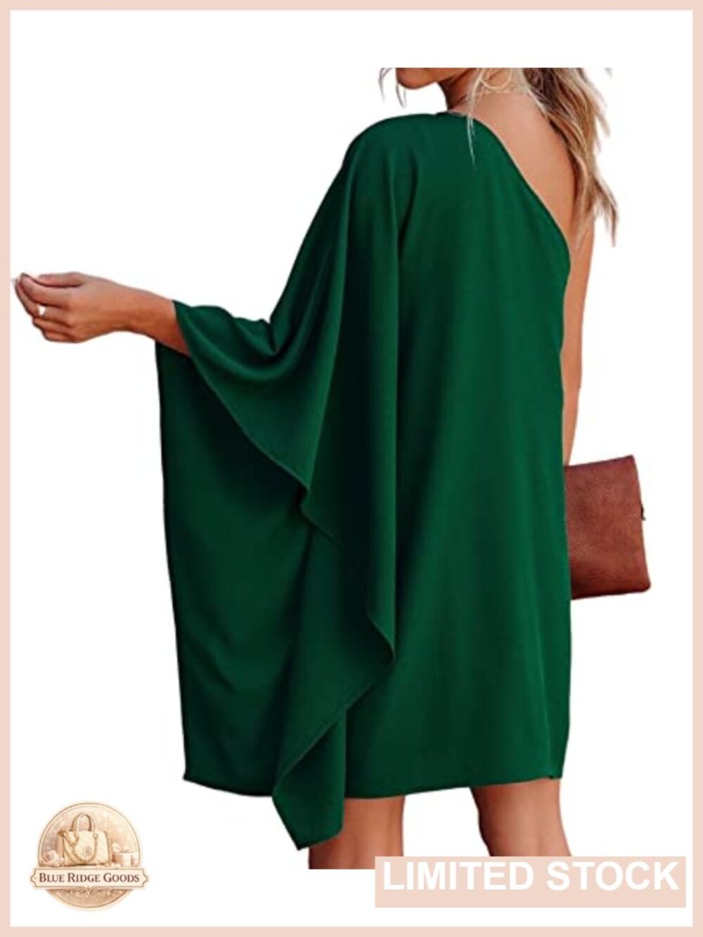 One Shoulder Ruffle Sleeve Mini Party Dress Polyester Spandex - Picture 3 of 5